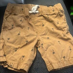 H&M Tan Casual Shorts with Palm Tree Print